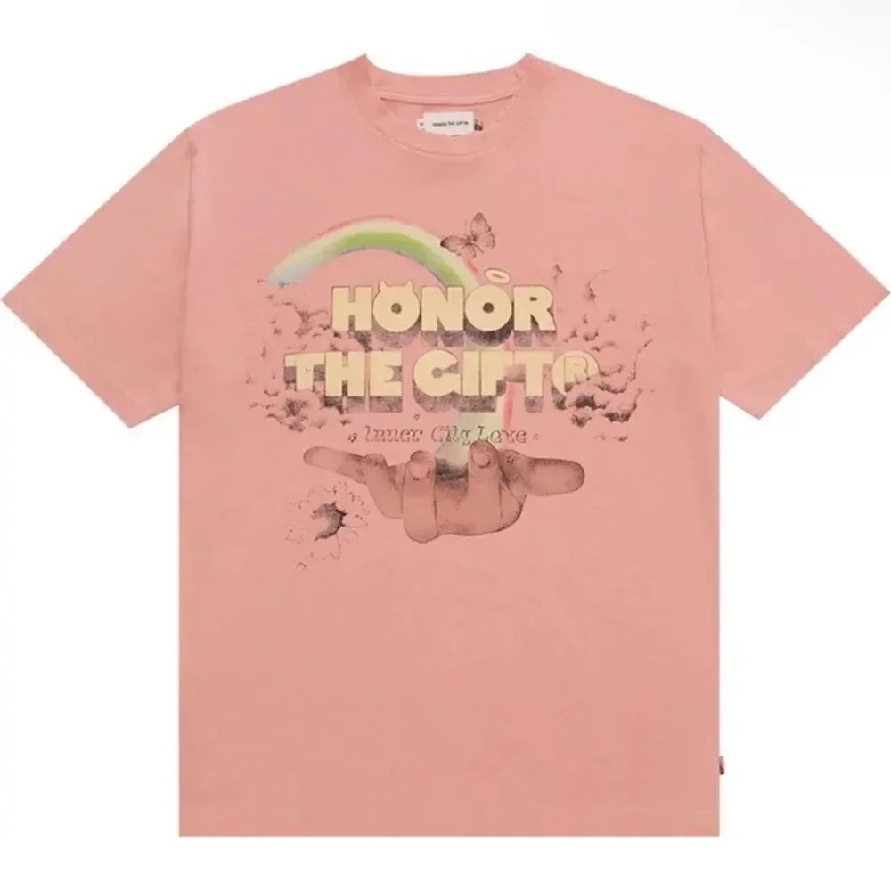 Honor the Gift Men’s Pink Distressed T-shirt(Size XL)